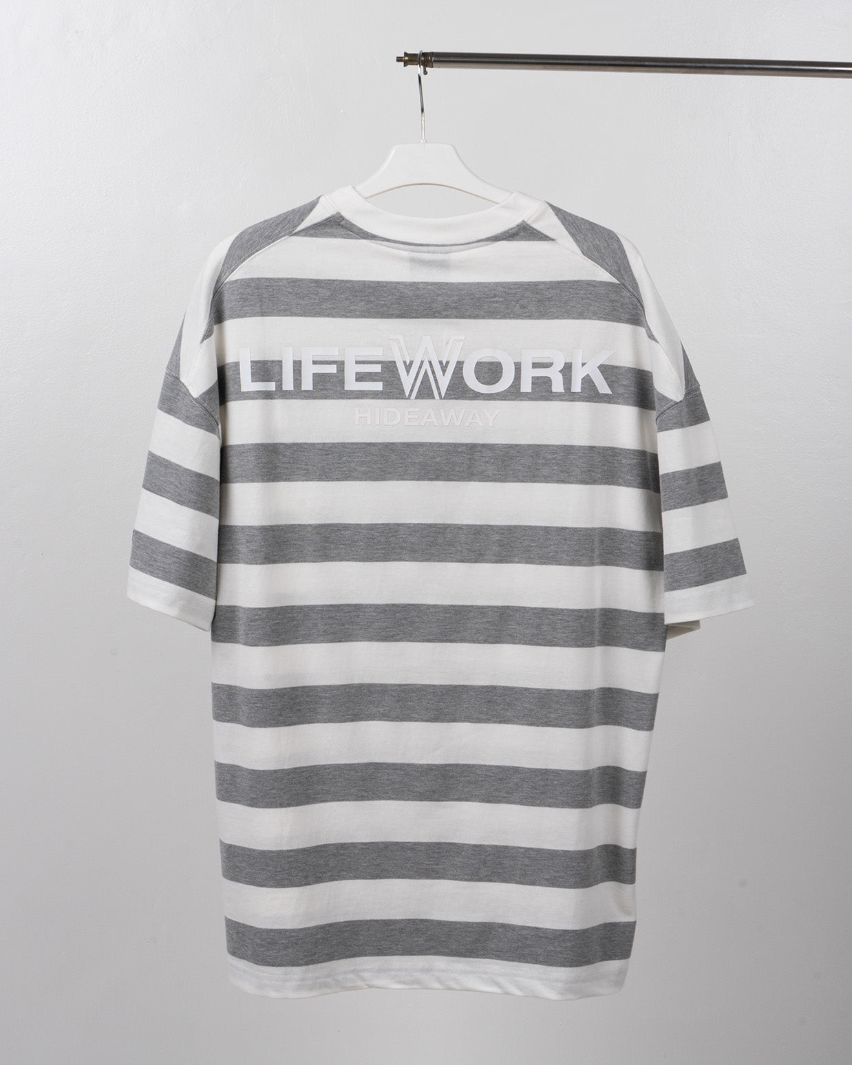 Lifework Common - White Logo Stripe  Short Sleeve T-Shirt 631540092B