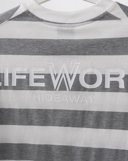 Lifework Common - White Logo Stripe  Short Sleeve T-Shirt 631540092B