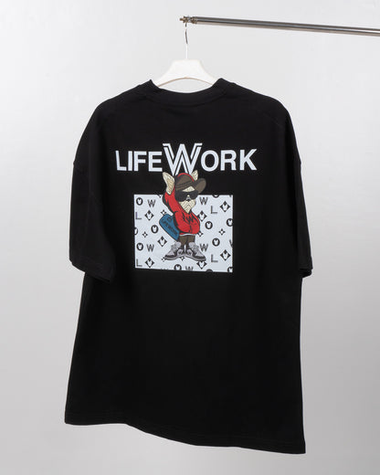 Lifework Hipdog Multiragram Short Sleeve T-Shirt (Black) 631450092B