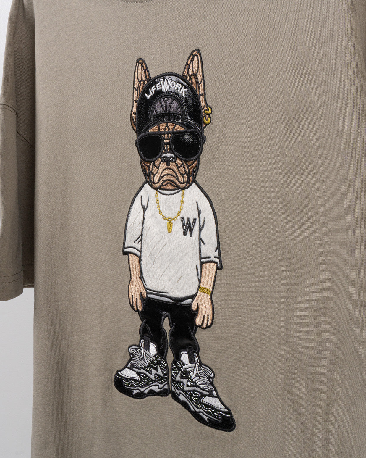 Lifework Hiphop Dog In Khaki Tee 631490092B