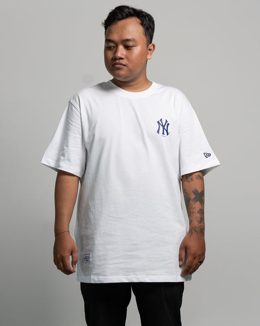 Baju New York Yankees MLB Burger Life White Short Sleeve Tee 630220091B