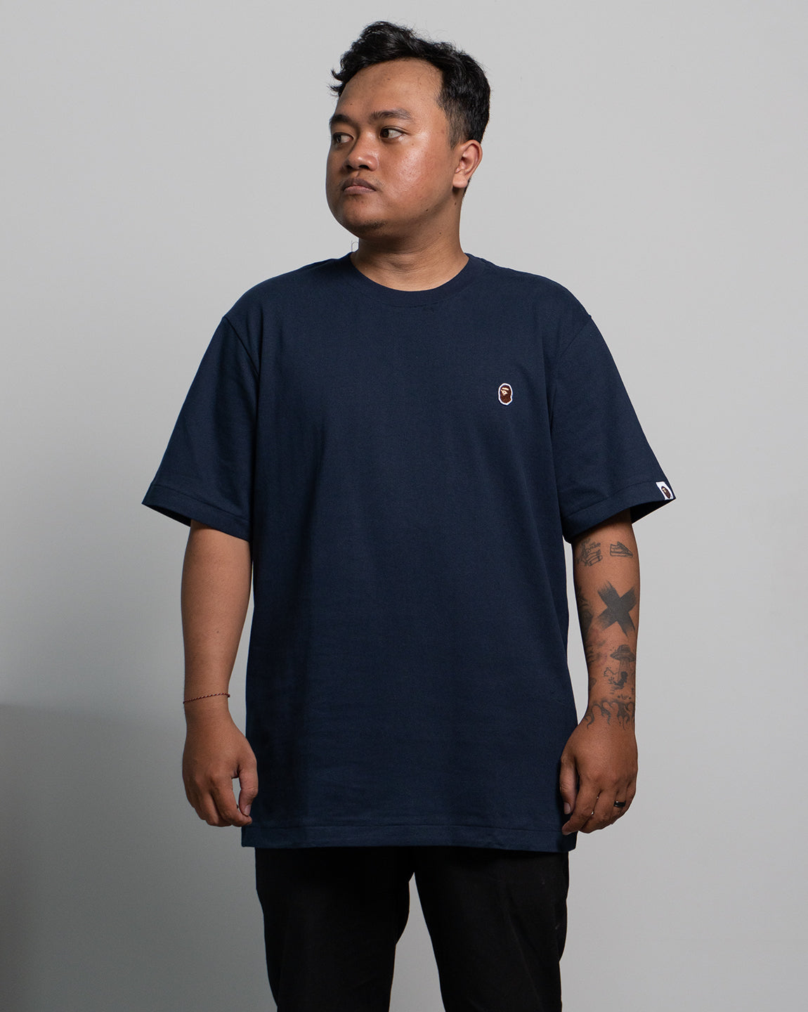 Baju Kaos A Bathing Ape Small Logo Pocket Tee Navy - 63032