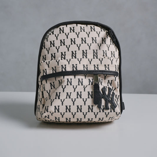 Tas MLB New York Yankess Monogram Mini Backpack-Cream/Black
