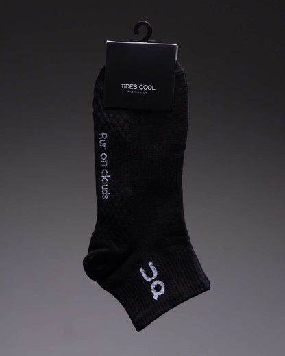 Kaos Kaki Lari On Mid Sock Black On Running Unisex Anti Bacterial