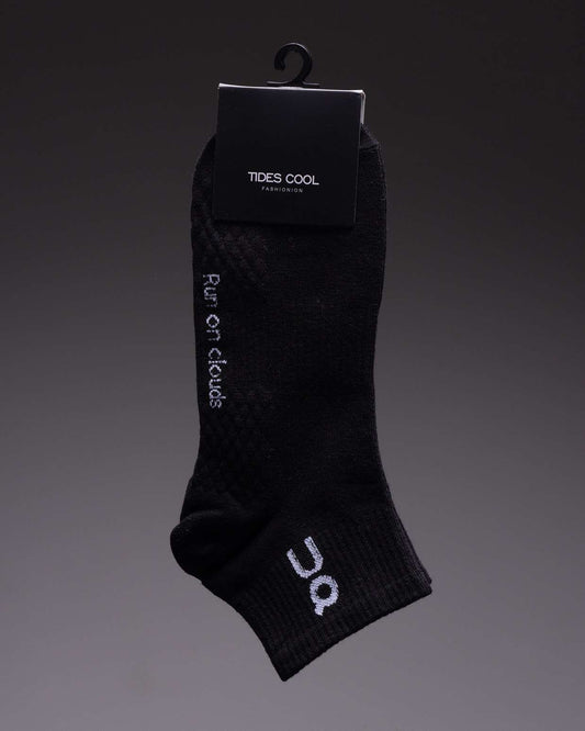 Kaos Kaki Lari On Mid Sock Black On Running Unisex Anti Bacterial