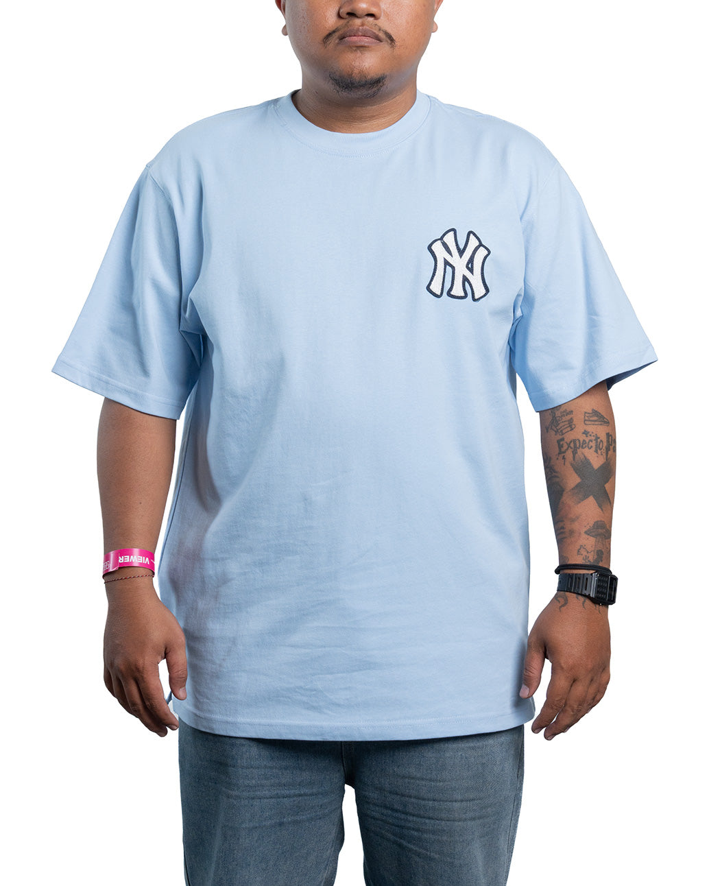 Kaos T-shirt MLB NY Yankees Monogram Mega Logo Tee Blue
