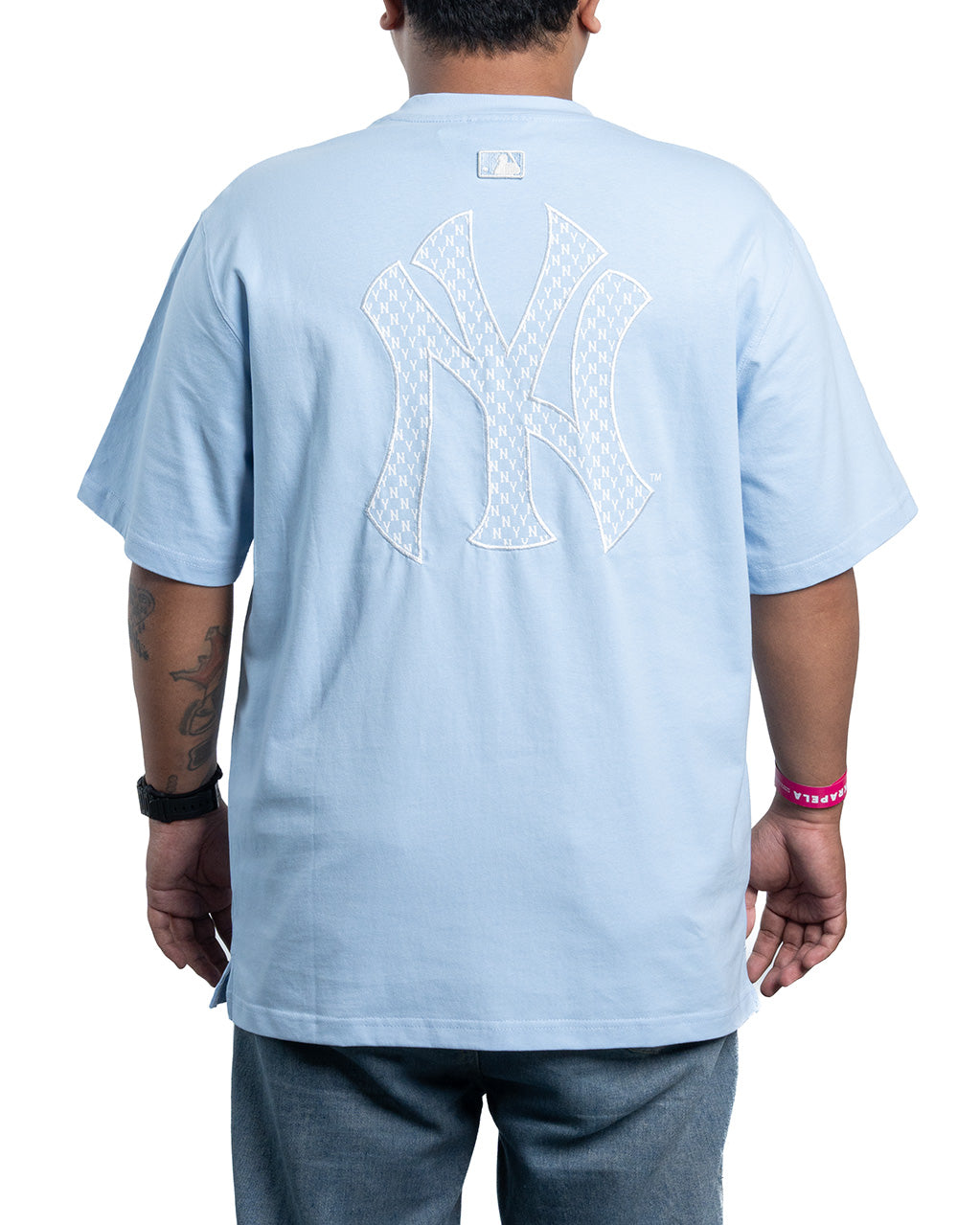 Kaos T-shirt MLB NY Yankees Monogram Mega Logo Tee Blue