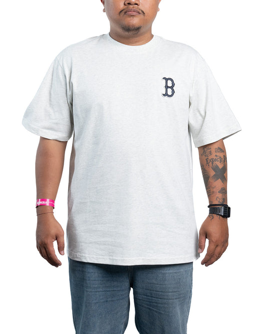 Kaos T-Shirt MLB Korea Classic Mono Big Lux T-Shirt Boston Red Sox Grey