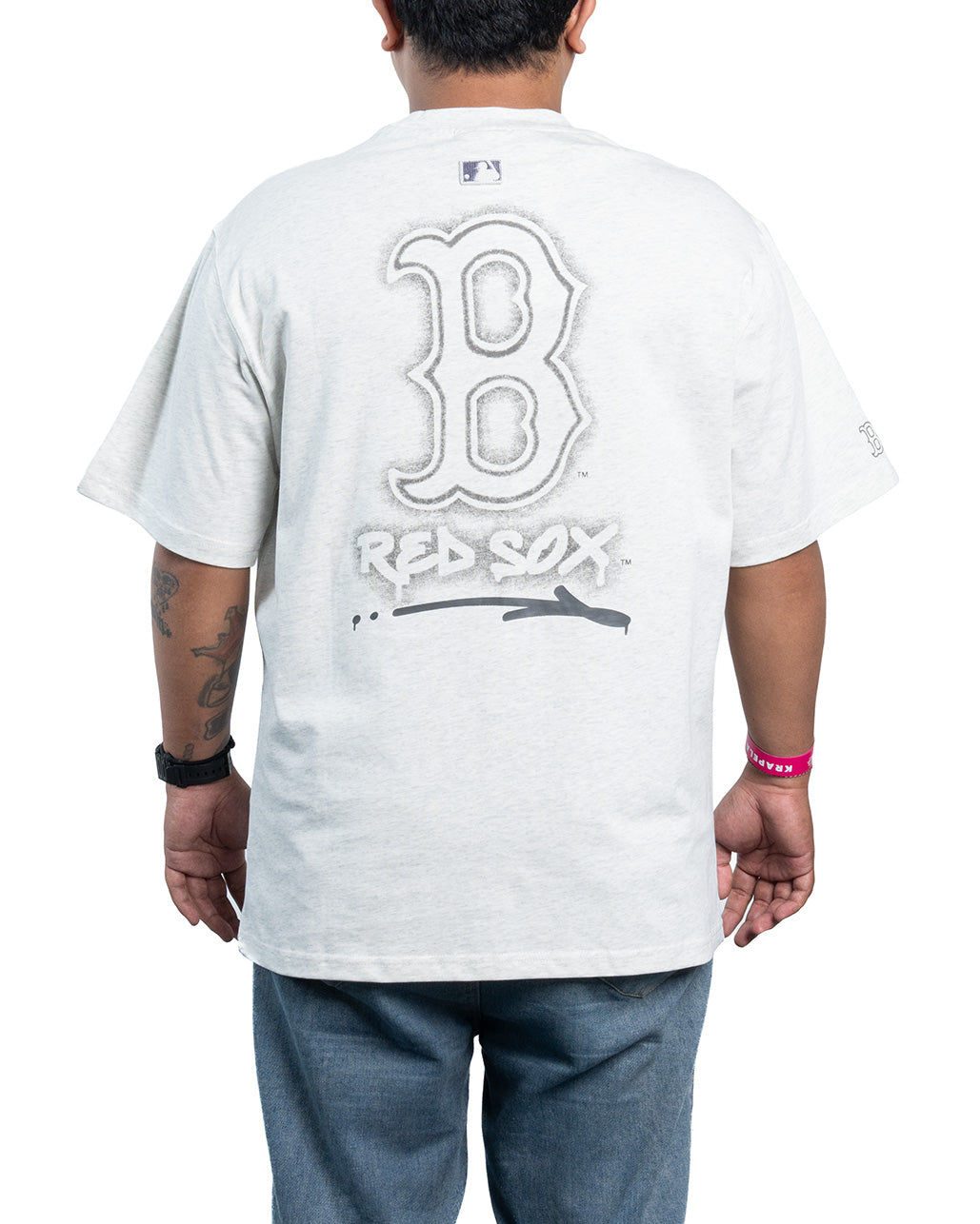 Kaos T-Shirt Basic Mega Logo Oversized-Fit Boston Red Sox