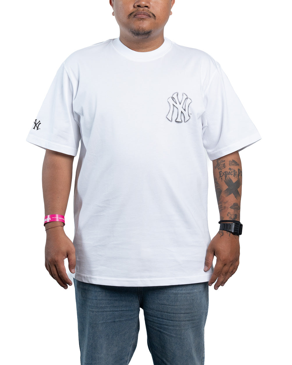 Kaos T-Shirt Street Logo Overfit Short Sleeve New York Yankees
