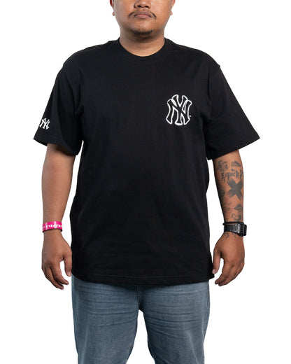 Kaos T-Shirt MLB Korea NY Yankees Basic Mega Logo Tee Black
