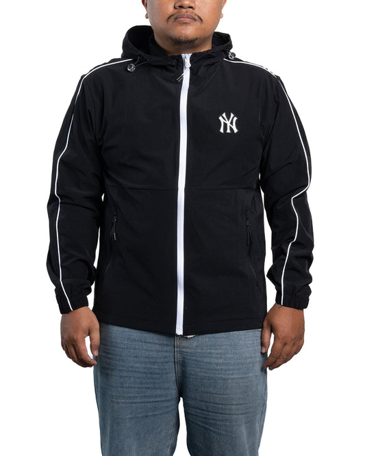 Windbreaker Jacket Sportive Varsity Piping Windbreaker New York Yankees Black