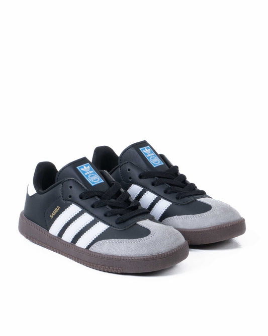 Sepatu Anak Adidas Samba Kids Black Suede Grey - 14485