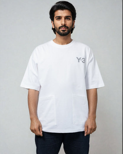 Baju Y-3 Small Logo Pocket White Black 63050