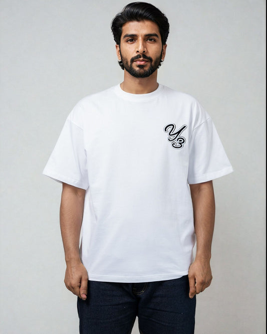 Baju Y-3 Graphic Chest Logo Print T-Shirt White 63052