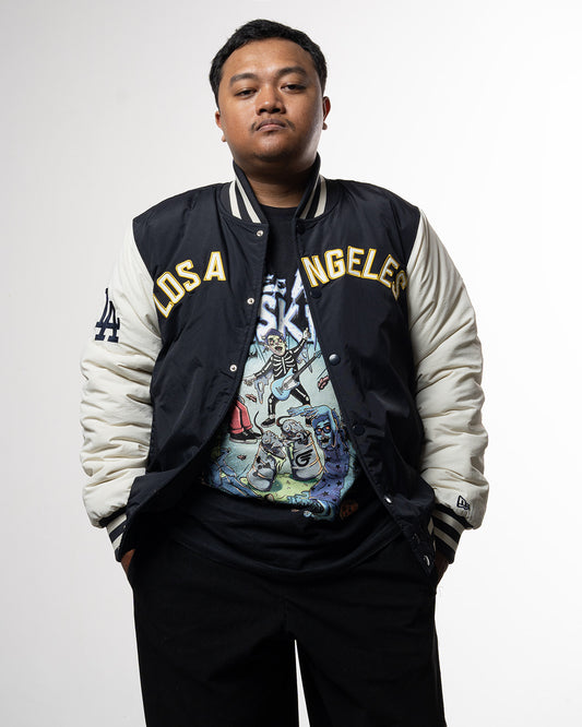 New Era Mlb Wordmark Bomber Los Angeles Dodgers Blue/White College Jackets