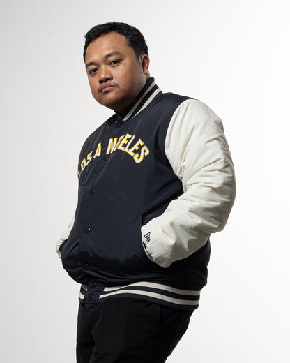 New Era Mlb Wordmark Bomber Los Angeles Dodgers Blue/White College Jackets