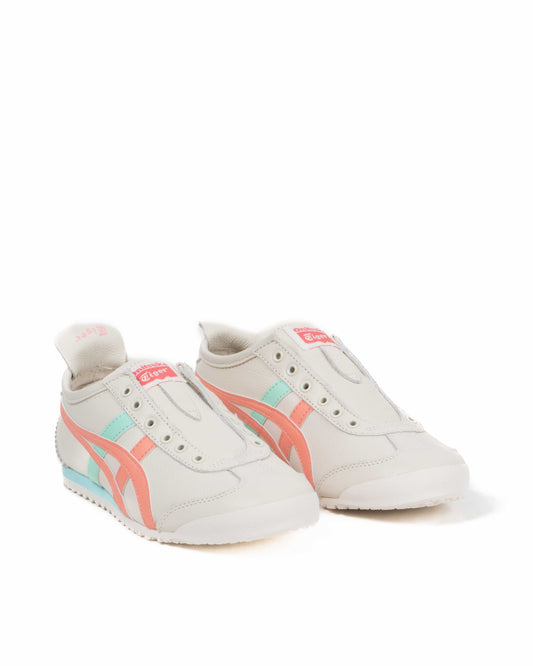 Onitsuka Tiger Mexico 66 Slip On Leather-White/Aqua/Orange - 14035