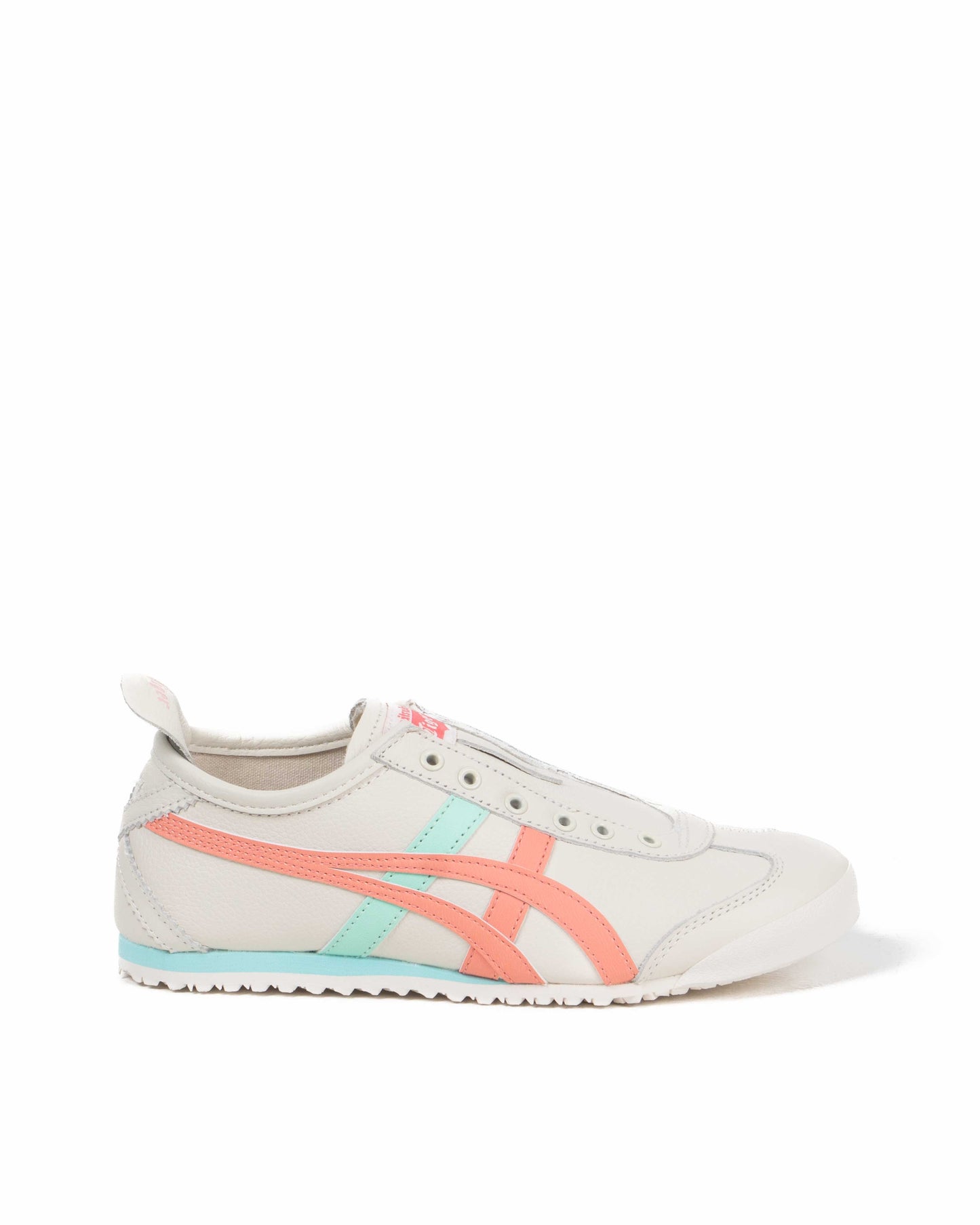 Onitsuka Tiger Mexico 66 Slip On Leather-White/Aqua/Orange - 14035