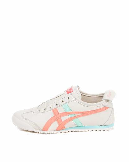 Onitsuka Tiger Mexico 66 Slip On Leather-White/Aqua/Orange - 14035