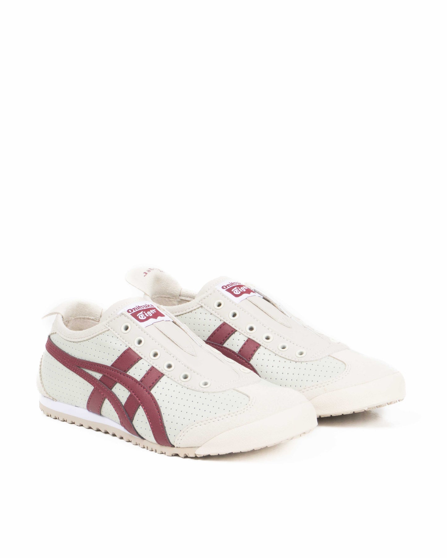 Onitsuka Tiger Mexico 66 Slip On Leather-Oatmeal/Beet Red - 13912