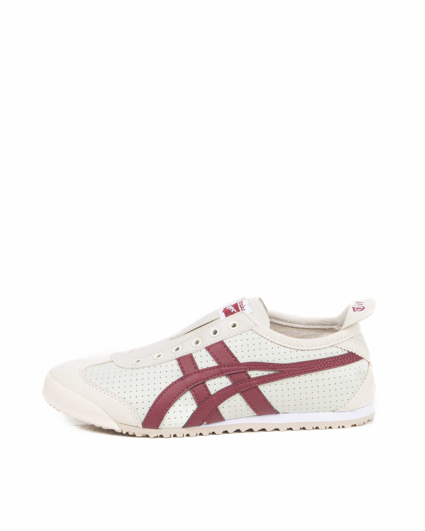 Onitsuka Tiger Mexico 66 Slip On Leather-Oatmeal/Beet Red - 13912