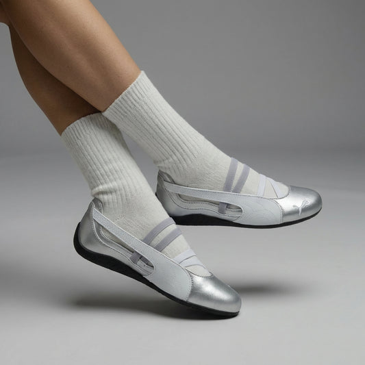 Sepatu Sneakers Wanita Casual Speedcat Ballet Silver (RESTOCK)