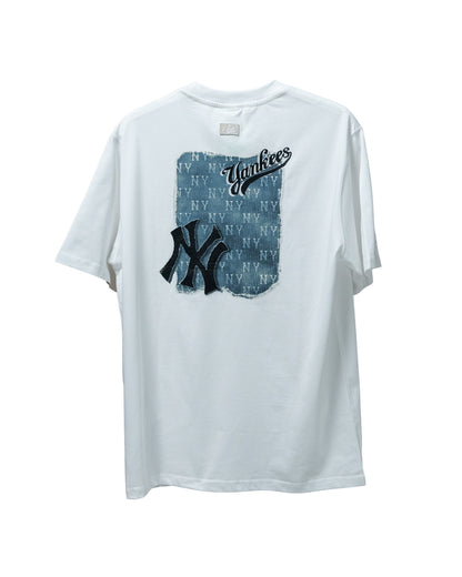 NY Yankees Vintage Monotive Overfit Tee White