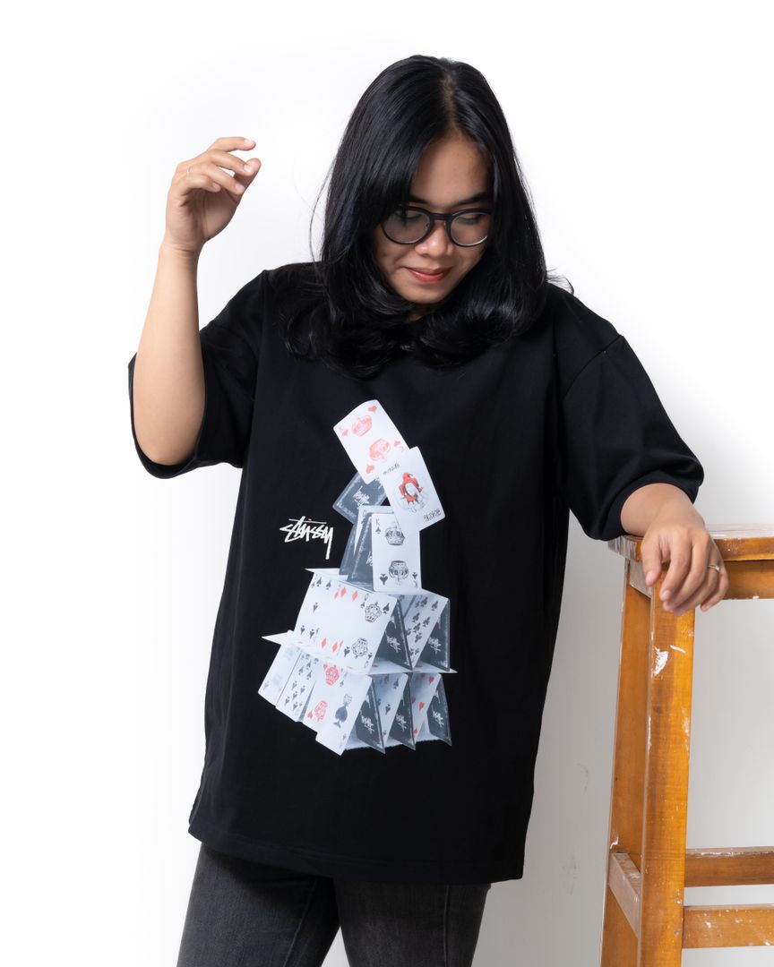 Baju  Stussy House Of Card Black - 62858