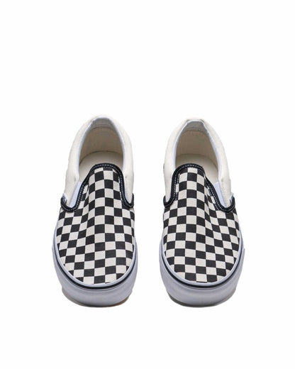 Sepatu Vans Checker boards Slip On - Black And White - 13404