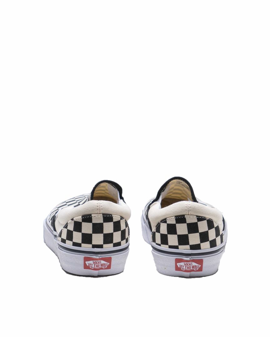 Sepatu Vans Checker boards Slip On - Black And White - 13404