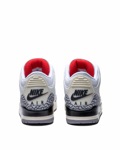 Sepatu Pria Jordan 3 Retro White Cement Reimagined Summit White Fire Red - Black Cement Grey - 14167