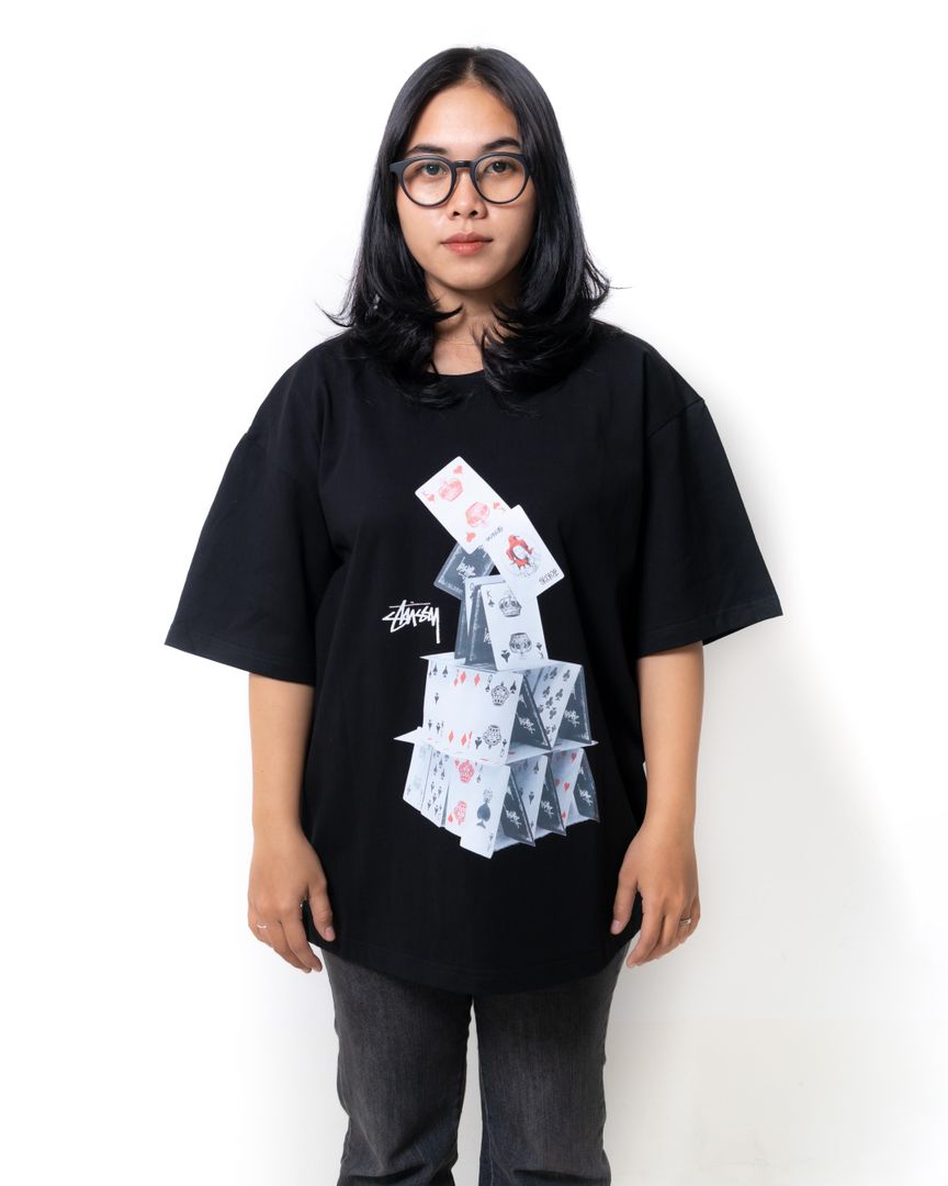 Baju  Stussy House Of Card Black - 62858