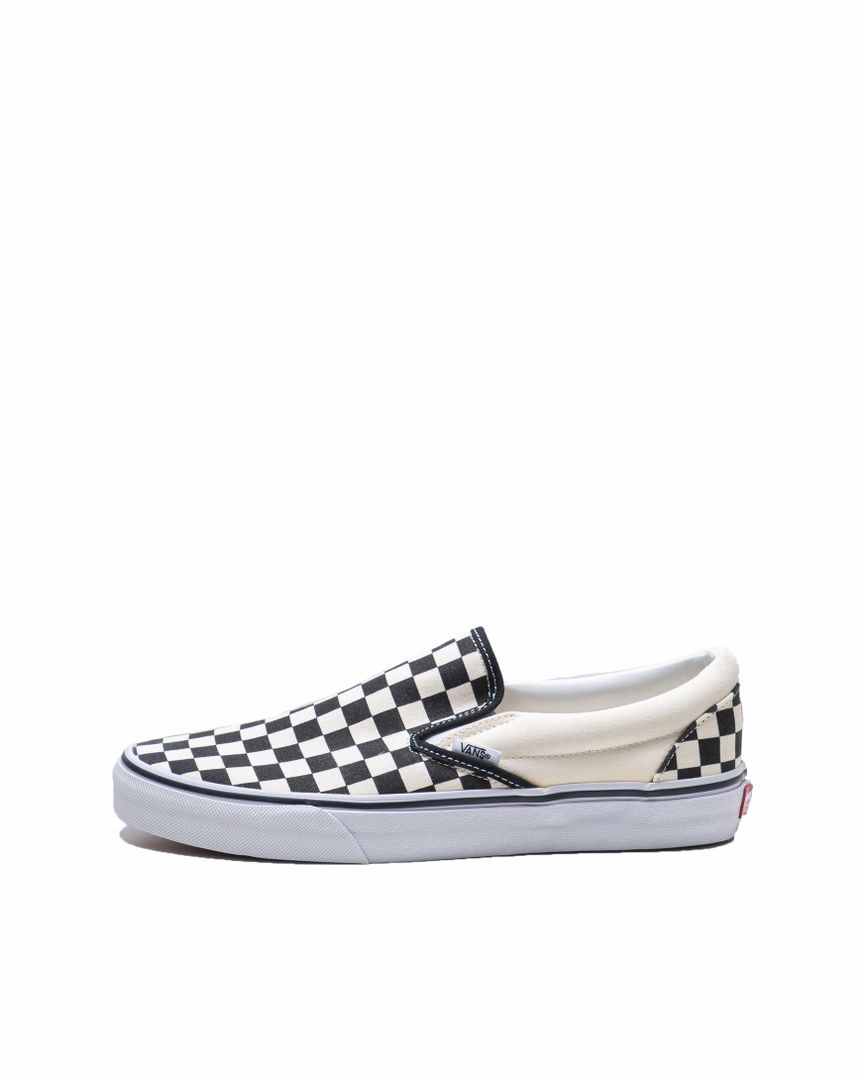 Sepatu Vans Checker boards Slip On - Black And White - 13404