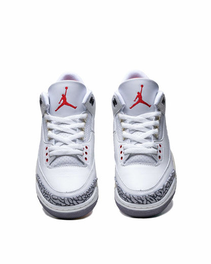 Sepatu Pria Jordan 3 Retro White Cement Reimagined Summit White Fire Red - Black Cement Grey - 14167