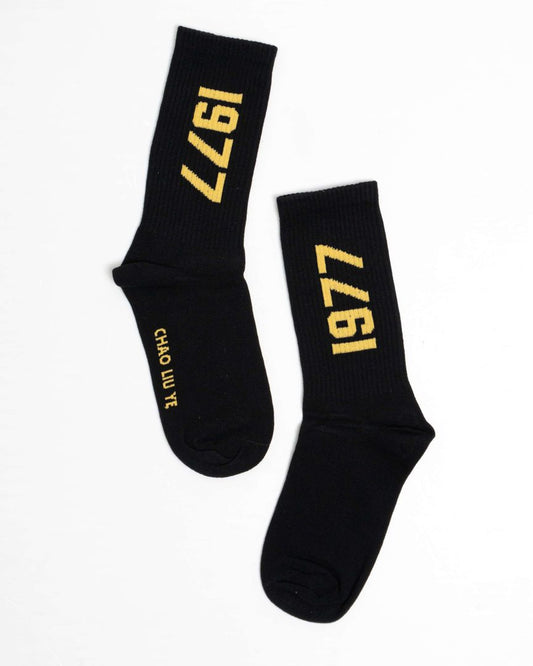 Kaus Kaki 1977 Sock Long - Black - 50006